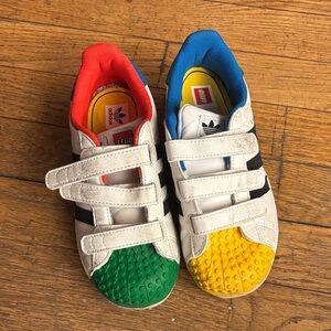 Adidas Kids Sneakers with Green, Yellow, and Blue Accents